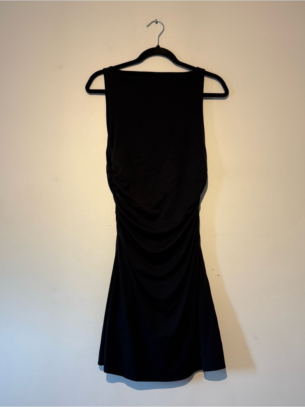 Abercrombie & Fitch Black Midi Dress with Side Ruching